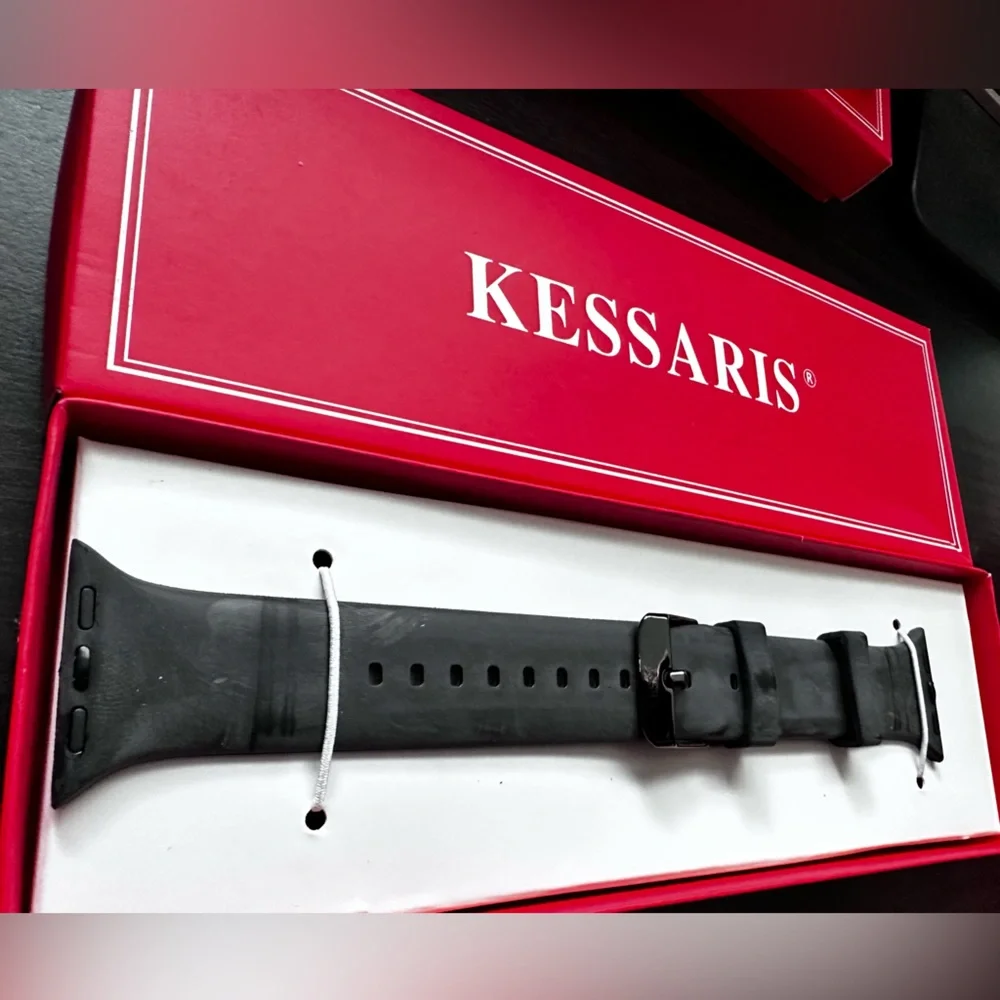 Kessaris Apple Watch Straps Black silicone Band